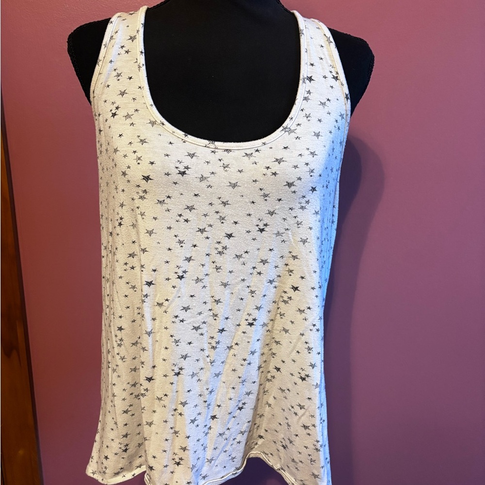 Converse Women's White Tank Top with Black Star Print